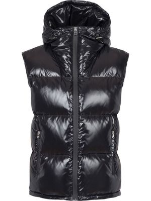 Balmain doudoune sans manches à capuche - Noir