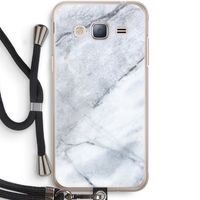 Witte marmer: Samsung Galaxy J3 (2016) Transparant Hoesje met koord