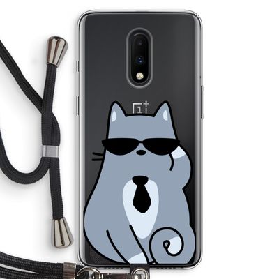 Cool cat: OnePlus 7 Transparant Hoesje met koord