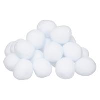 Decoratie sneeuwballen - 45x stuks - D7,5 cm - wit - Polypropyleen