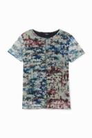 Slim fit T-shirt met tule - BLUE - XS