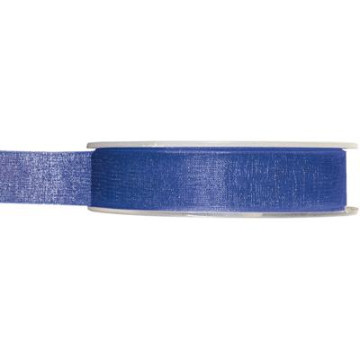 Organza sierlint - blauw - 15 mm x 20 meter - Hobby decoratie lint - Cadeaulint