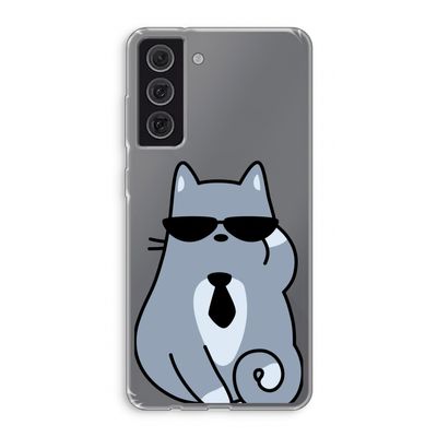 Cool cat: Samsung Galaxy S21 FE Transparant Hoesje