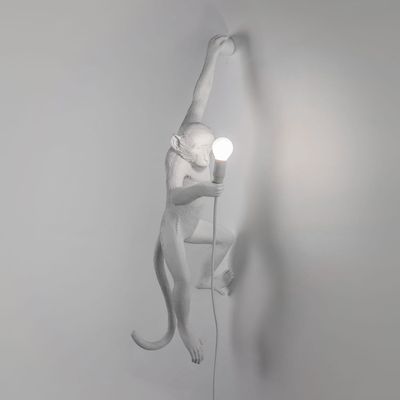 Monkey Lamp - Aan Muur Hangend Links / Wit / Voor Binnen En Buiten