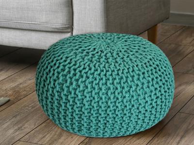 Julia - Pouf - grof gebreid - 55 cm Ø, 37 cm hoog