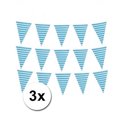 Boland Vlaggenlijn Beieren - 3x - 8 meter - 30 x 45 cm - oktoberfest - vlaggentjes