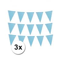 Boland Vlaggenlijn Beieren - 3x - 8 meter - 30 x 45 cm - oktoberfest - vlaggentjes