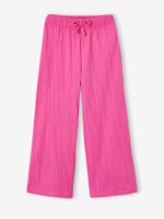 Wijde legging met golvend effect voor meisjes pioenroos