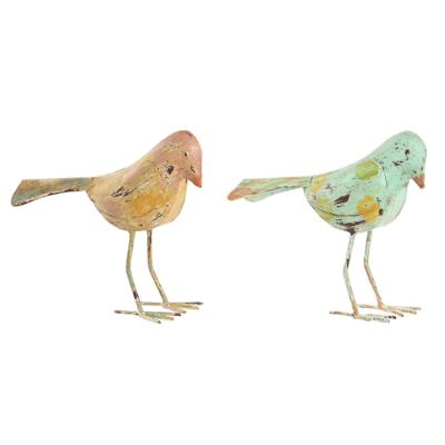 Decoratieve figuren Home ESPRIT Groen Roze 26 x 9 x 24 cm (2 Stuks)