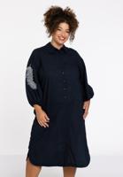 Yoek Geborduurde blouse-jurk SOFT | Blauw | Maat 58/60