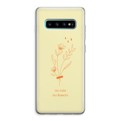 No rain no flowers: Samsung Galaxy S10 Plus Transparant Hoesje