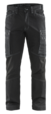 Blåkläder Service werkbroek denim stretch 14591142 | Zwart | Maat 56 - 7330509486153