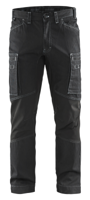 Blåkläder Service werkbroek denim stretch 14591142 | Zwart | Maat 48 - 7330509486115
