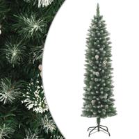 VidaXL Kunstkerstboom smal met standaard 210 cm pvc