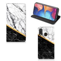 Samsung Galaxy A20e | Standcase | Marmer Wit Zwart - Origineel Cadeau Man