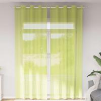 Gordijnen Voile met doorvoertules 2 st 140x260 cm appelgroen