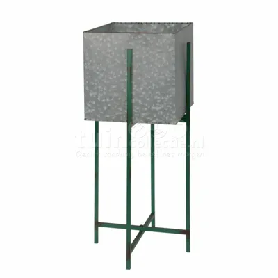 Bloempot op Standaard Vierkant Grijs 25x25cm