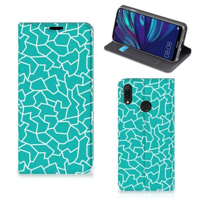 Huawei Y7 hoesje Y7 Pro (2019) | Bookcase | Cracks Blue