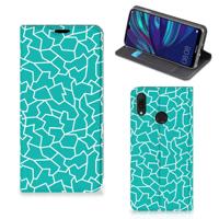 Huawei Y7 hoesje Y7 Pro (2019) | Bookcase | Cracks Blue