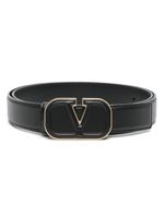 Valentino Garavani ceinture en cuir à plaque VLogo - Noir