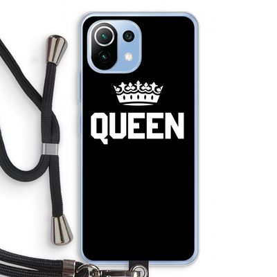 Queen zwart: Xiaomi Mi 11 Lite Transparant Hoesje met koord