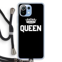 Queen zwart: Xiaomi Mi 11 Lite Transparant Hoesje met koord Queen zwart: Xiaomi Mi 11 Lite Transparant Hoesje met koord