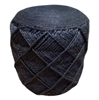 Poef BOHO jute black ø40 / hg 40 cm