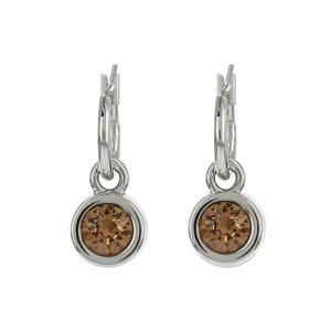 Biba Hang Oorbellen met Swarovski Steentje Lt. Sm. Topaz