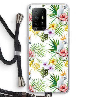 Gele kuif: Oppo A95 5G Transparant Hoesje met koord