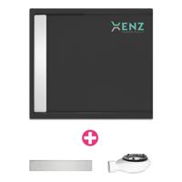 Douchevloer Xenz Easy Tray | 100x100 cm | Incl.Gootcover en Afvoersifon | Acryl | Vierkant | Zwart mat