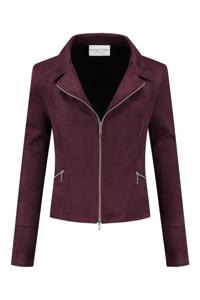 Helena Hart 7538 Zipper Daim Jackets Wine