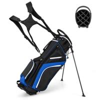 Golftas met 14-Voudige Onderverdeling en 6 Vakken Golftas met Poten en Regenhoes Lichte Pennenzak Draagbaar Blauw