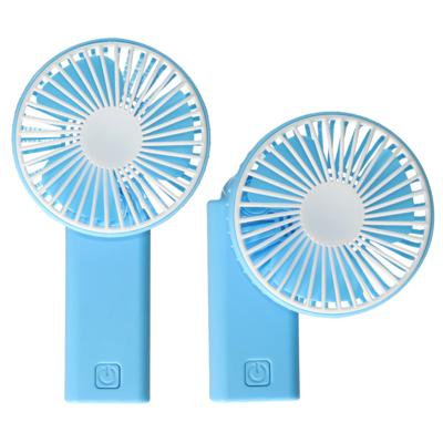 Mini ventilator/handventilator - pakket 5x - 8 x 5 x 15 cm - Blauw - Verkoeling in zomer