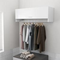 Kledingkast 100x32,5x35 cm spaanplaat hoogglans wit