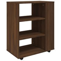 The Living Store Verrijdbare Kast - Bureauopberger - 60 x 35 x 75 cm - Bruineiken