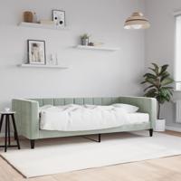 Slaapbank met matras 90x200 cm fluweel lichtgrijs