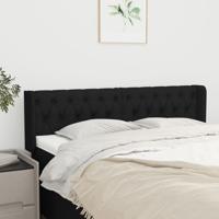 Hoofdbord met randen 163x16x78/88 cm stof zwart
