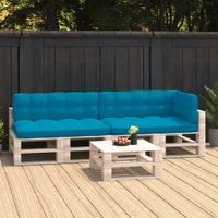 VidaXL Palletkussens 5 st stof blauw
