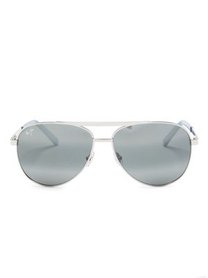 Maui Jim lunettes de soleil Seacliff à monture pilote - Argent