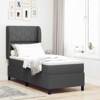 Boxspringbed met matras stof donkergrijs 80x200 cm