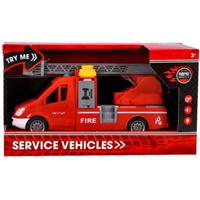 Rapid Wheels brandweerwagen met ladder en licht en geluid en frictie/sproeifunctie
