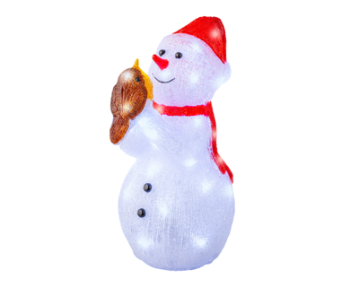 LED sneeuwpop l18b28h37 cm wit/k.wit - Lumineo