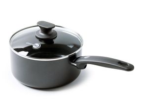 Greenpan Cambridge Black Rechte Hapjespan 24 cm met Deksel 3.1 liter - Kook als een professional met deze hoogwaardige hapjespan!