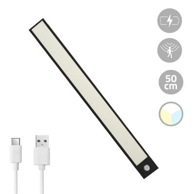 Kastverlichting met sensor - dual white - 50cm - oplaadbaar - zwart