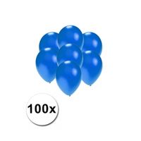 Metallic blauwe ballonnen klein 100 stuks - thumbnail