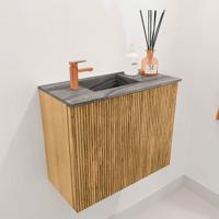 Toiletmeubel Mondiaz Joya Dlux | 50 cm | Meubelkleur Oak | Faye wastafel Sombra Wasbak Links | 1 kraangat