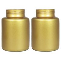 Set van 2x bloemenvazen - mat goud glas - H20 x D14.5 cm