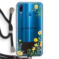 Gele bloemen: Huawei P20 Lite Transparant Hoesje met koord