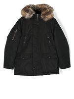 POLO RALPH LAUREN KIDS parka à capuche bordée de fourrure - Noir