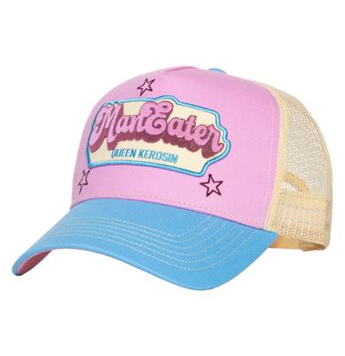 Queen Kerosin Man Eater Trucker Pet Roze & Blauw & Crème